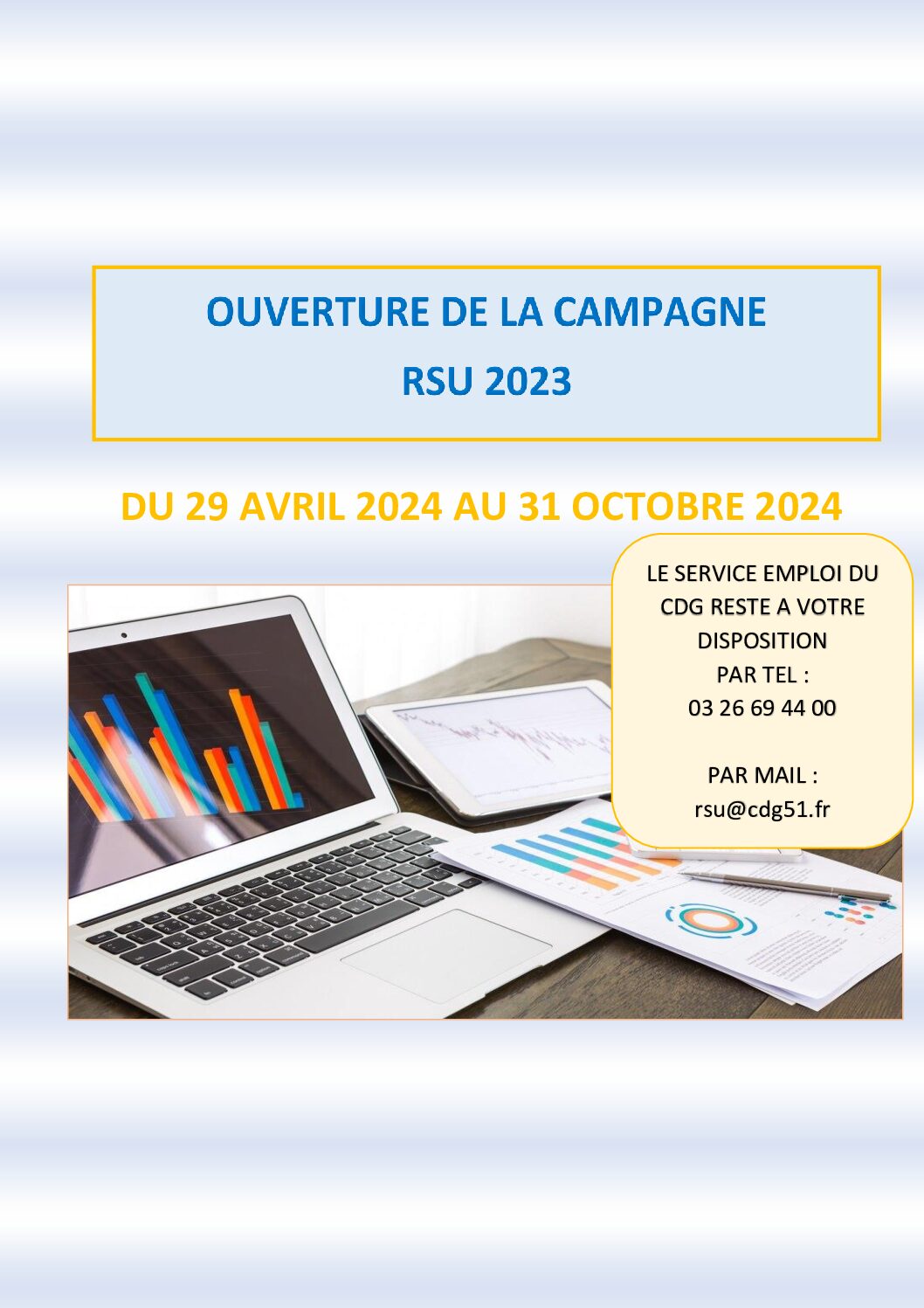 OUVERTURE DE LA CAMPAGNE RSU 2023 A PARTIR DU 29 AVRIL 2024